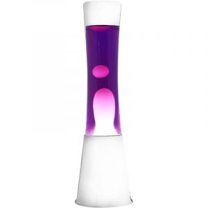 ITotal XL1758 Lampe à Lave 40 cm avec Base Blanche, Liquide Violet et Cire Rose