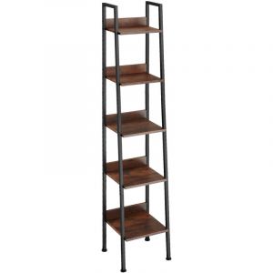 TecTake Étagère échelle - 35,5 x 31,5 x 170,5 cm - bois foncé industriel