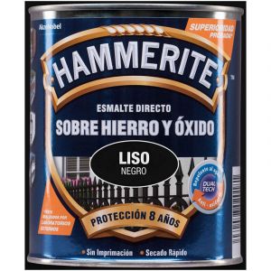 Hammerite Laqué Metallique Lisse Brillant Noir 0.750l 5093791