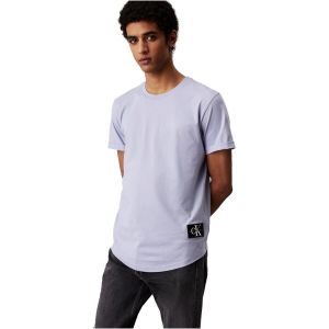 Calvin Klein T-Shirt Manches Courtes Homme Badge Turn Up Sleeve en Coton, Violet (Aleutian), M