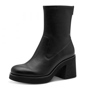 Tamaris Femme Damen Boot Heel 1-25313-45 Bottine, Noir, 38 EU