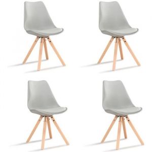 Designetsamaison - Lot de 4 chaises scandinaves grises - Helsinki Gris