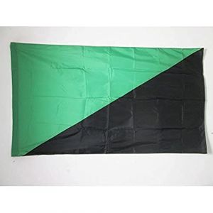 AZ FLAG Drapeau Anarcho-primitivisme 90x60cm - Drapeau anarchisme Vert en Anarchie 60 x 90 cm Fourreau pour hampe