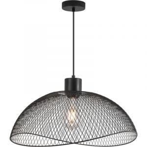Suspension D&eacute;corative M&eacute;tal Noir Grillag&eacute; E27 Diam 450mm