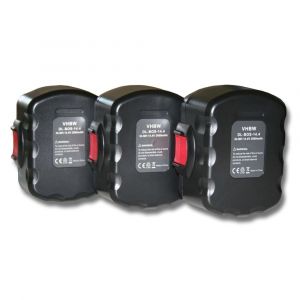 Vhbw 3x Batterie Ni-MH 3000mAh (14.4V) pour outils VE-2, GSR 14.4, VPE-2, GSR 14.4V-2B comme Bosch 2 607 335 264, 2 607