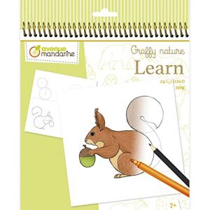 Avenue mandarine Carnet de dessin Graffy Nature "Learn" - La forêt - 24 dessins