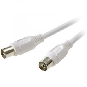 Speaka professional Câble de raccordement SP-7869948 [1x antenne mâle 75 ? - 1x antenne femelle 75 ?] 5.00 m blanc - CABLE -