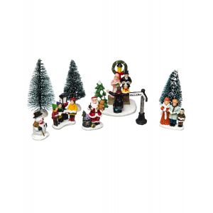 Image de Lot de figurines et accessoires Chorale du Père Noel pour village