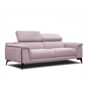 Canapé droit XXL 3 places tissu rosé - Matera