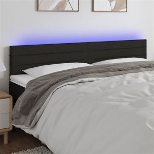 VidaXL Tête de lit à LED Noir 160x5x78/88 cm Tissu