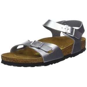 Image de Birkenstock Rio, Sandales Bride Arriere Filles, Argent (Soft Metallic Silver Soft Metallic Silver), 28 EU