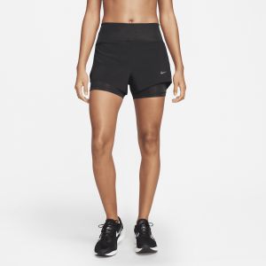 Nike Short de running 2-en-1 avec poches taille mi-basse 8 cm Dri-FIT Swift pour femme - Noir - Taille L - Female