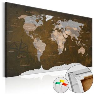 Artgeist Tableau en liège - Cinnamon Travels [Cork Map] 120x80