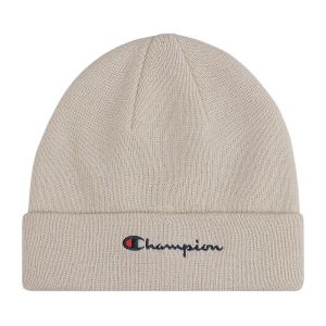 Image de Champion Lifestyle Caps (806064) -Recycled Acrylic Knitted Yarn Embroidered Script Logo Bonnet, Blanc (ES057), Taille Unique Mixte