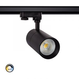 TechBrey Spot LED New Mallet Dimmable CCT Sélectionnable 20W (UGR 15) pour Rail Triphasé (3 Allumages) Noir