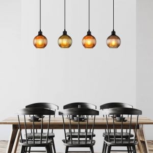 Globo Suspension lampe suspendue plafonnier lampe de salle à manger boules de verre noir mat