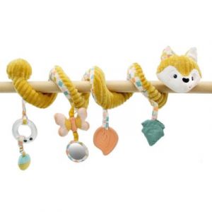 Les Déglingos LES Spirale d'Activités Renard, Jouet d'Éveil Bébé avec Activités Sonores et Tactiles, 40 cm, Moutarde
