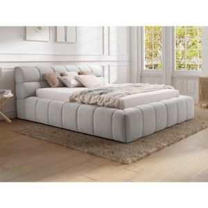 Pascal Morabito Lit coffre gris clair 180 x 200 cm