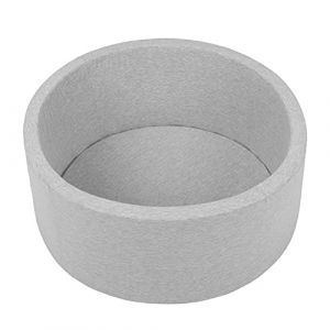 Selonis Piscine &Agrave; Balles 70X30cm-SANS Balles Ronde En Mousse Pour B&eacute;b&eacute; Enfant, Gris Clair:Blanc-Gris-Menthe