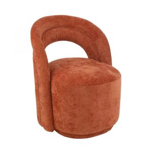 M&S Petit fauteuil 64x66x80 cm en tissu doux rouille - testi