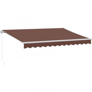 VidaXL Auvent manuel rétractable marron 350x250 cm, auvent, auvent de porte, auvent de jardin, store, auvent de terrasse, 3215631