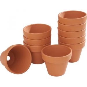 Pots en terre cuite Ø intérieur 6 cm, 10 pc.