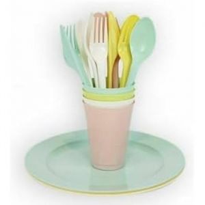 Dem Set de vaisselle 20 pi&egrave;ces Multicolore Picnic (12 unit&eacute;s)