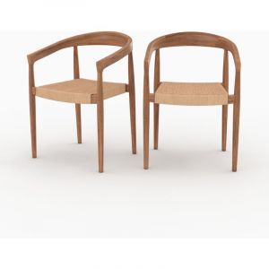 Rendez Vous Déco Rendez-vous Déco - Chaise en bois de teck et corde synthétique (lot de 2) - bali