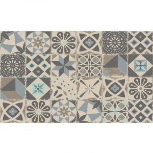 Mercury Tapis Velvet Carreau Ciment Blue Taupe sur cintre - Petits formats