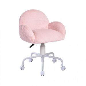 Image de Linea Natura Chaise de bureau CORALIE Blanc et rose