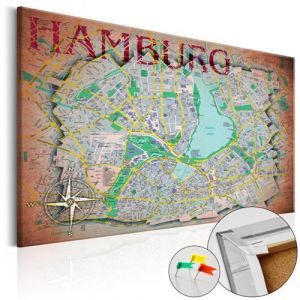 Image de Artgeist Tableau en liège - Hamburg [Cork Map] 120x80