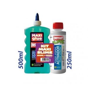 Instant Kit Maxi Slime Colle Transparente Verte 500ml + Activateur 250ml - 16131 TU
