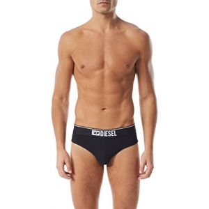 Diesel Lot de 3 slips fermés en coton stretch noir, blanc et gris chiné