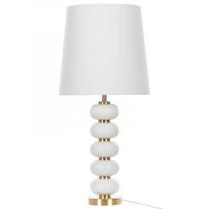 Beliani Lampe à poser en métal blanc et doré FRIO