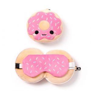 Coussin de voyage 2en1 avec masque yeux Relaxeazzz Adorasnacks Donut