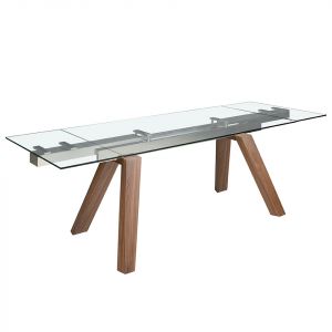 Table à manger à rallonge rectangulaire verre trempé Angel Cerdà