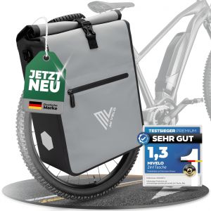 MiVelo Max - Sacoche étanche 2-en-1 pour porte-bagages - Gris - 25 L