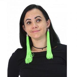 Party Pro Boucles d'oreilles franges vertes fluo adulte Taille unique