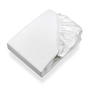 Setex Sergé Protège-matelas molletonné, drap-housse, 100 x 200 cm, 100% Coton, Basic, Blanc, 1308 100200 404 002