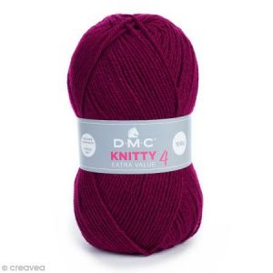 Dmc Laine Knitty 4 - 100 g Laine Acrylique Knitty 4, de :Coloris: Prune 679Matière : 100 % acrylique Poids : 100 g Longueur :