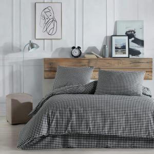 Terre de Nuit Parure de lit Vichy 240x220 Noir