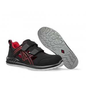 P'tit Albatros Baskets de sécurité basses respirantes CLIFTON AIR LOW S1 ESD SRC Noir / Rouge 40 - Noir / Rouge