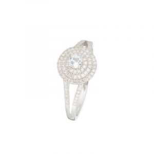 Diamond & Co - Bague Darwin Diamants 0.33 ct & Topaze Blanche 0.25 ct or blanc
