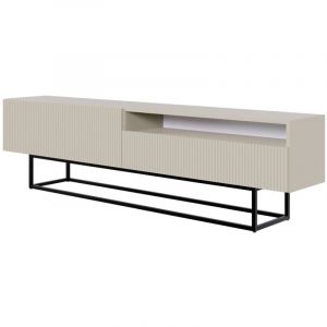 Selsey - veldio - Meuble tv avec niche sur pieds noir - 175 cm - grėge