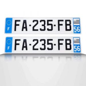 2 Plaques d'immatriculation Plastique homologuée siv 520 x 110 mm - 520 x 110 mm