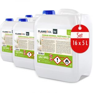 Höfer Chemie Gmbh - 16 x 5 l flambiol Premium Bioéthanol en gel