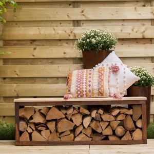 Redfire Banc range b&ucirc;ches en acier 122 x 42 x 42 cm - Red Fire