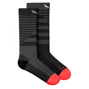 Salewa Chaussettes Longue Fanes Hybrid Stretch EU 36-38 Medium Grey Melange / Fluo Coral