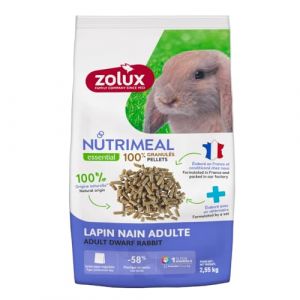 Zolux Granulés pour lapin nain adulte (6 mois et plus) sac de 2.55 kg
