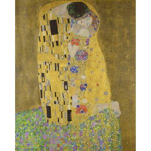 Figured'Art Peinture par Numéro Adulte Le baiser Klimt - Activité Manuelle Kit de Loisir Créatif DIY Numéro d'Art Complet - 40x50cm sans châssis en bois
